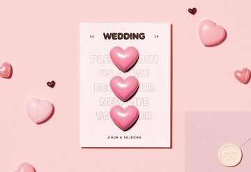 관련 상품 하트 그래픽 청첩장